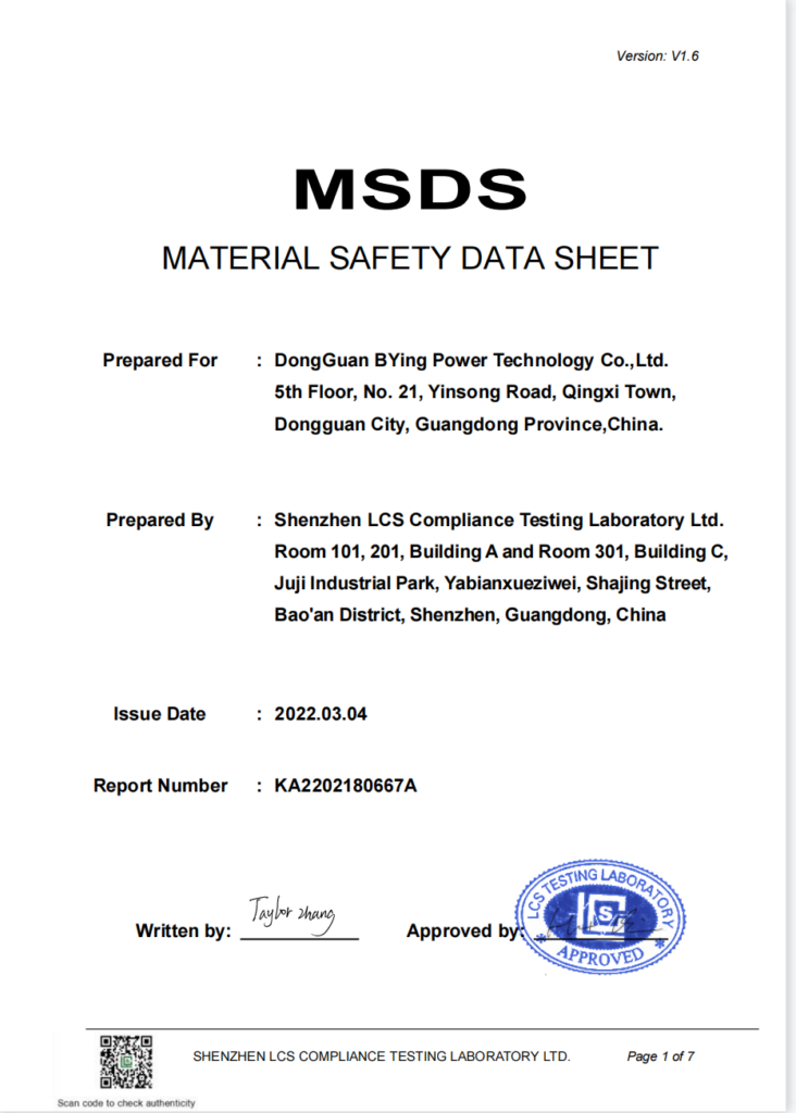 Material Safety Data Sheet